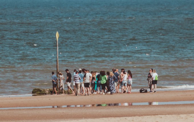 Zeewierwandeling expeditie langs de kust
